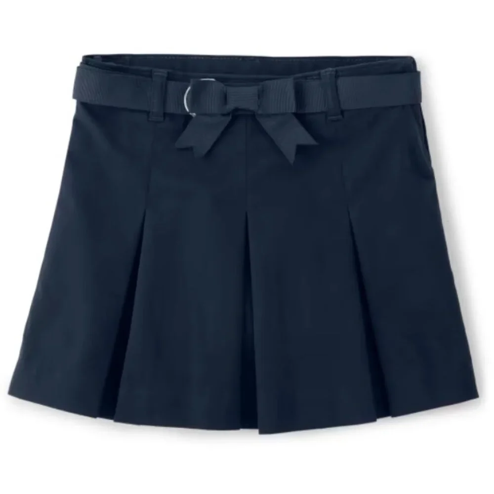 Gymboree Girls 7 Navy Blue Uniform Pleated Skort NWT School Classic Bow